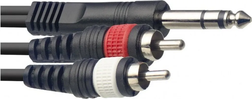 Câble Audio Blindé 2 RCA vers Jack 6,35 Stagg YC-03 Connecteur Robuste