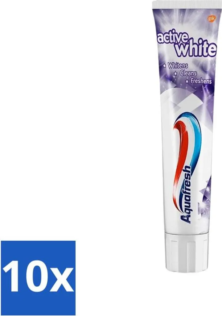 Dentifricio Aquafresh Sbiancante 100ml - Offerta Risparmio 10 Pezzi