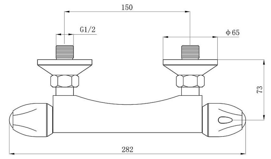 VITTORIA Universal-Thermostat-Duschmischer, 150 mm