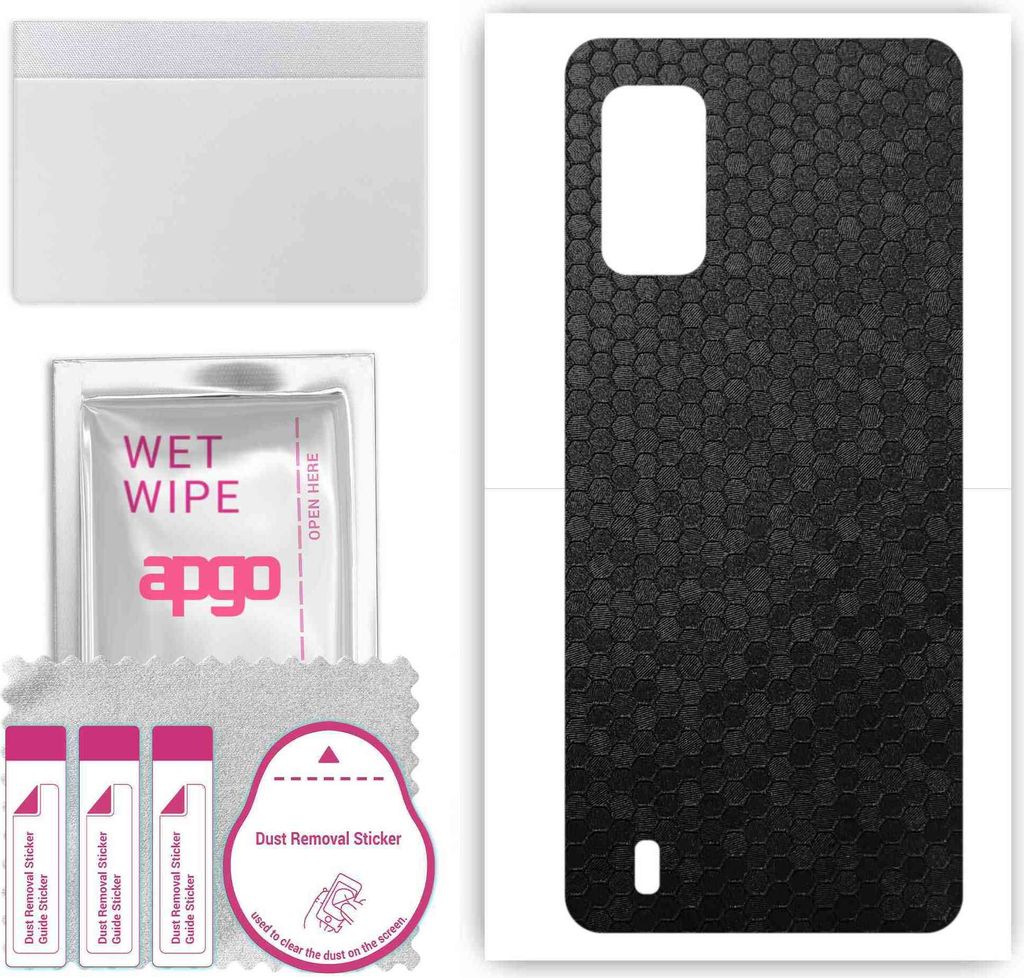 apgo Rückseite Schutzfolie, Skin, kompatibel mit Wiko Ride 3, Hinten Displayschutzfolie aus Vinylfolie, kratzfest, einfache Montage - Schwarze Hon...