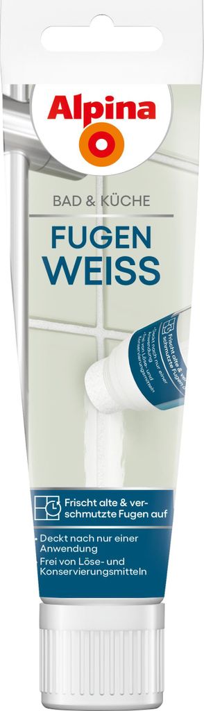 Alpina Fugenweiß für Küche & Badezimmer Schwammtube 100 ml Produktbild 