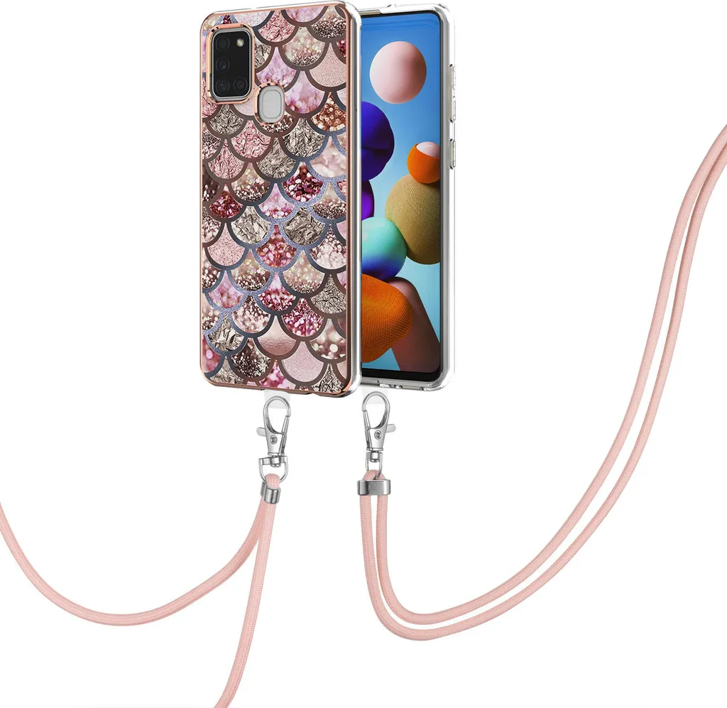 Custodia Professionale Samsung Galaxy A21S - TPU Cinturino Caffè
