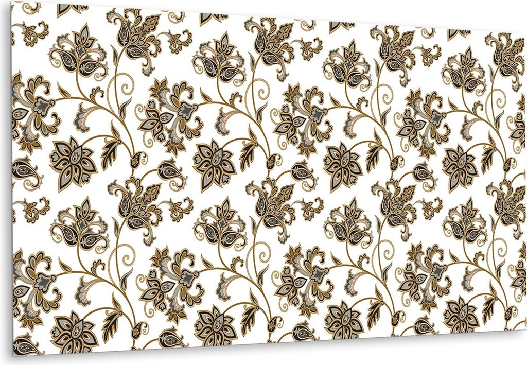 Selbstklebende Vinyl-Fliesen – Vinylboden - Wandaufkleber Bodenbeläge, Blumenverzierung - 100 cm x 50 cm