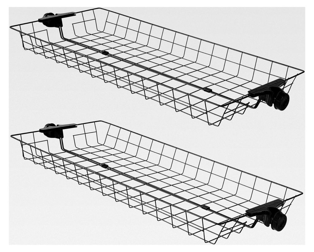 Set aus 2 Metallaufbewahrungskörben für Teleskopschrank-System – Körbe für Kleiderständer und Garderobenstange