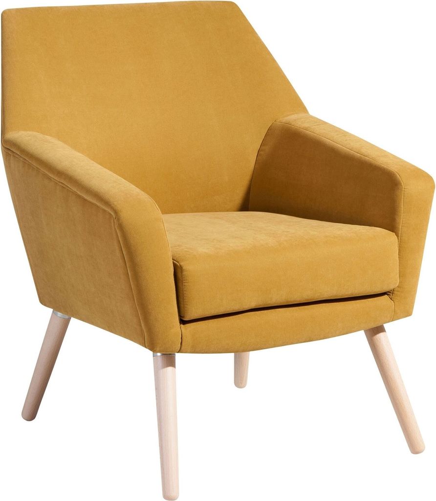 Sessel Kachka Bezug Veloursstoff Buche natur / mais 21080