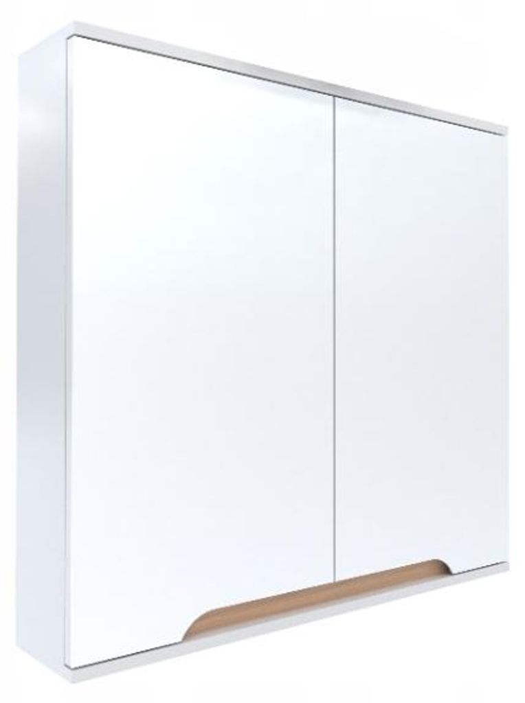 Szafka z lustrem biała 60x16x75 biały/dąb Omeble Zdjęcie produktu 