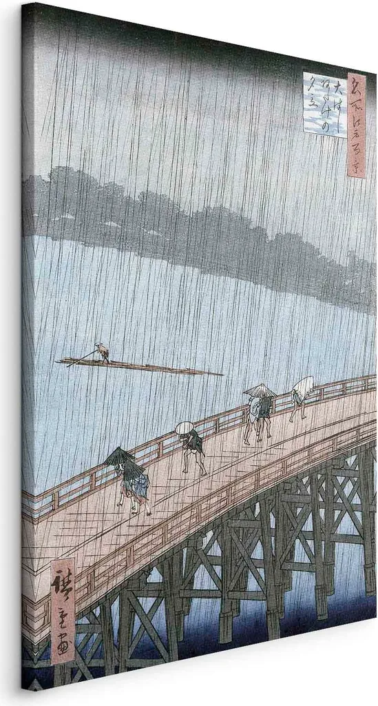Quadro Hiroshige Shin-Ohashi 40x60 - Arredo Giapponese Minimalista