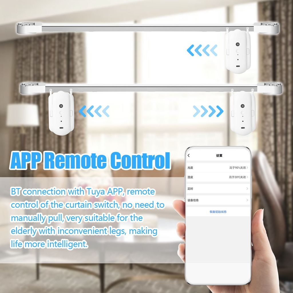 2ks Tuya Smart Curtain Motor BT Voice Control Switch Obrázok produktu 