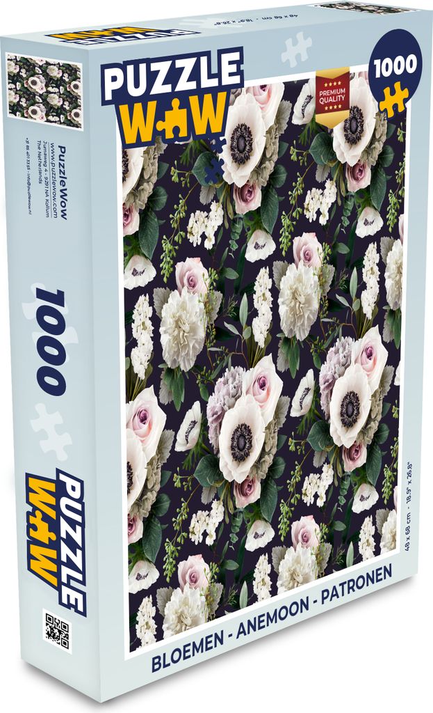 MuchoWow Puzzle 1000 Teile Blumen - Anemone - Muster - Spielzeug - Alt und Jung - Spiele - Puzzeln