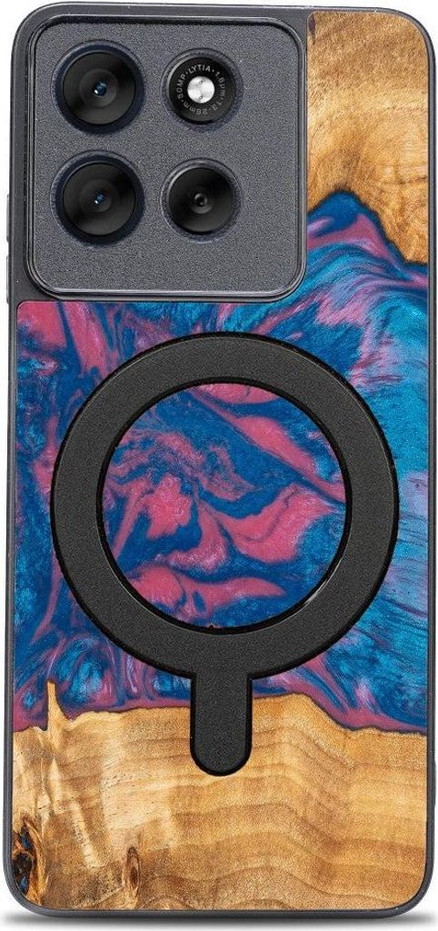 Holzhülle für Motorola Moto G56 5G, Bewood Unique Neons Vegas für MagSafe