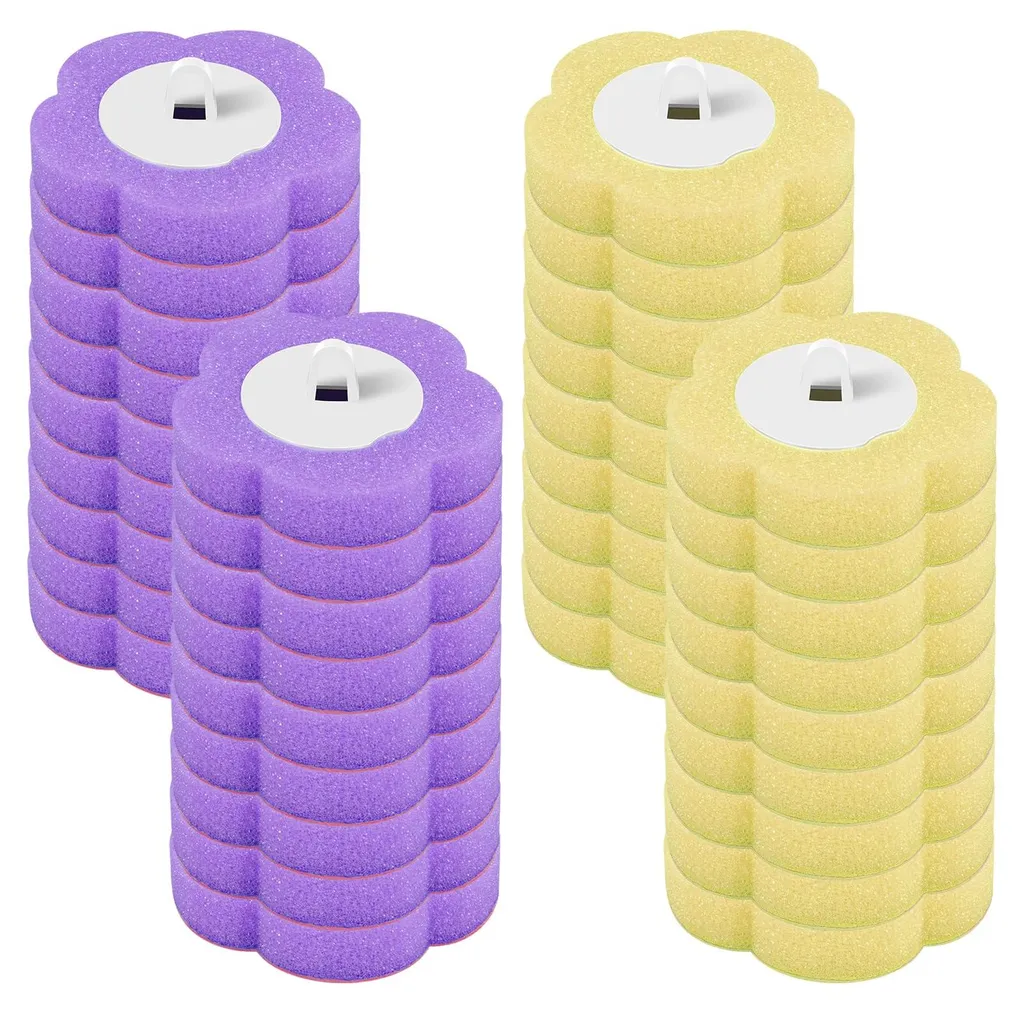 Lot de 36 Recharges de Brosse WC Jetable et Éponges pour Salle de Bain