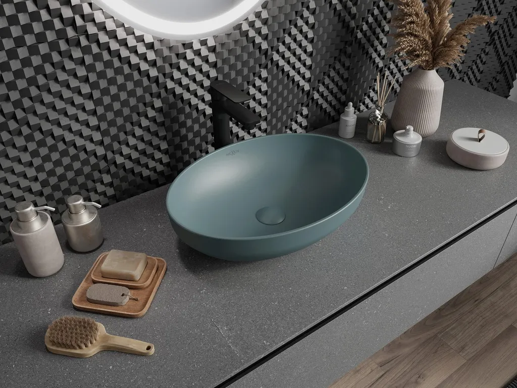 Lavabo Mexen Cornelia 50 cm Vert Pastel - Vasque à Poser Design - 4