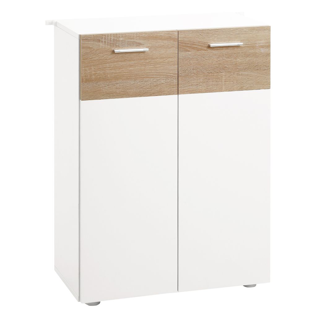 kleankin Badezimmerschrank Badschrank Multifunktionsschrank Sideboard mit 3 Regalfächer verstellbar für Badezimmer Flur Eingangsbereich Spanplatt...