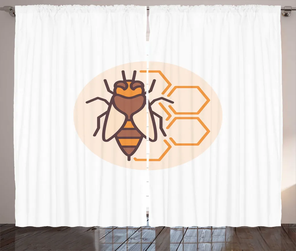 Rideau nid d'abeille avec boucles et crochets 280x225 cm coloris terre