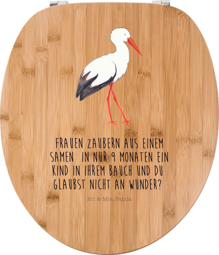 Mr. & Mrs. Panda klo deckel Storch - Transparent - Geschenk, Klo-Deckel, Geburt, Toilettendeckel, WC Brille, mdf sitz, Schwanger, Schwangerschaft, ...