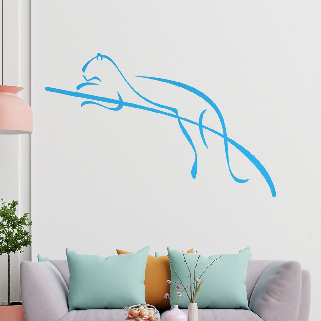 Raubkatze Linien Wandtattoo in 6 Größen - Wandaufkleber Wall Sticker - Dekoration, Küche, Wohnzimmer, Schlafzimmer, Badezimmer
