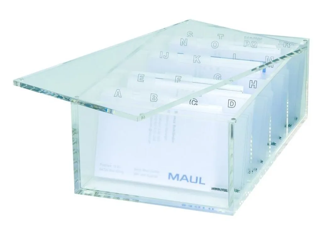 Organiseur de bureau transparent pour cartes de visite format 10,5 cm