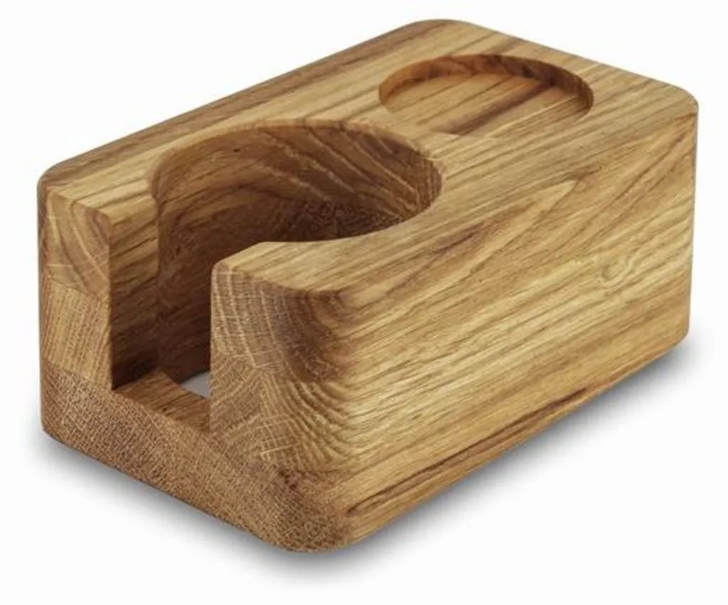 Poudre de fer 51 mm en bois de chêne pour porte-filtre espresso