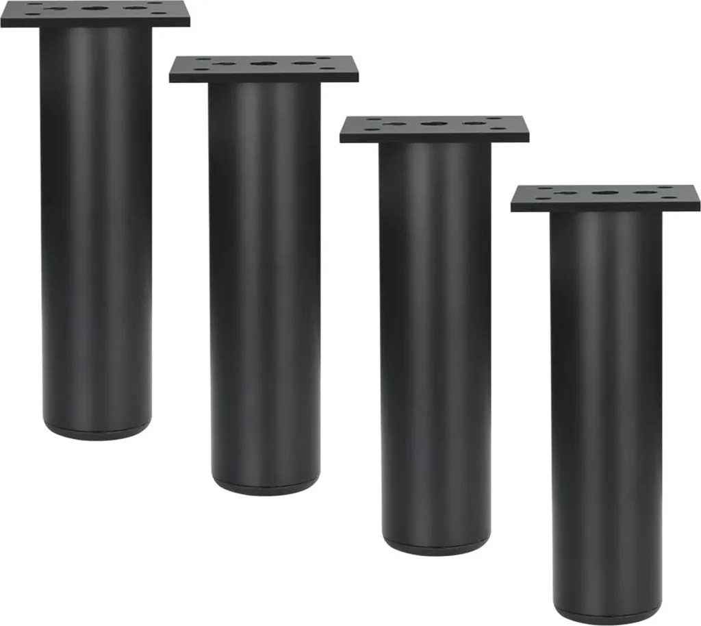 Pieds de meuble 180 mm noirs en alliage d'aluminium pour armoire et sofa