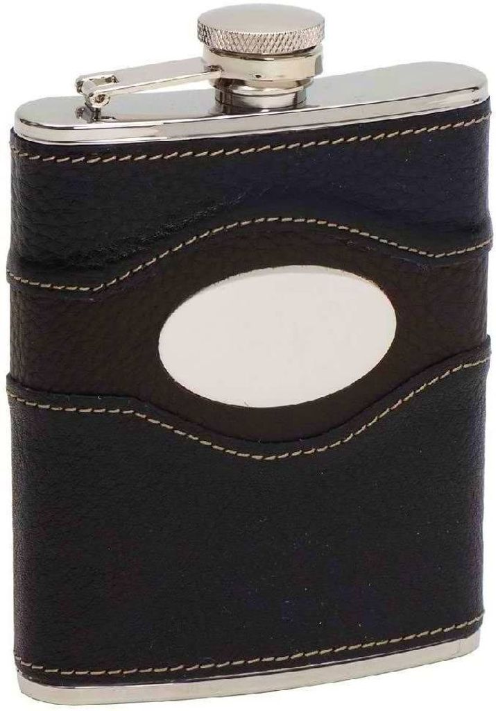 HALLER Flachmann Taschenflasche mit Hülle Schnapsflasche Produktbild 