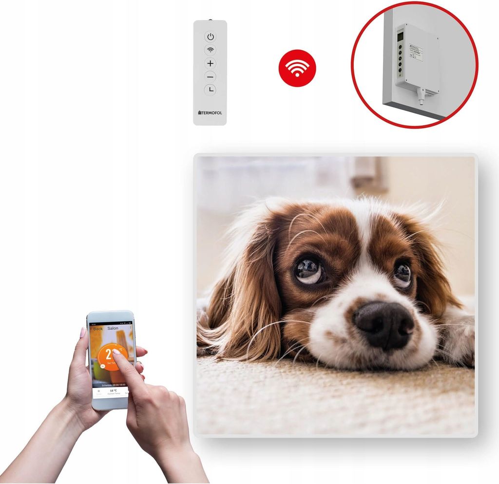 Termofol TF-SWT Infrarot Wandheizung - Wandheizung Elektrisch - Hund2 - 350W - 60x60 cm