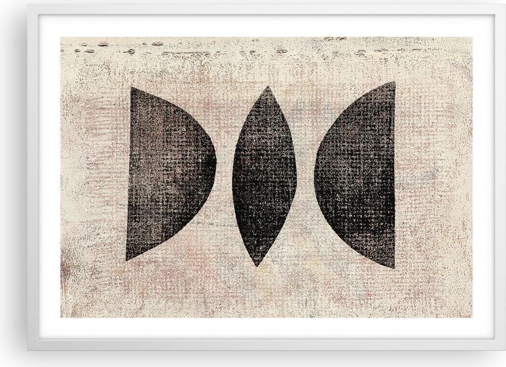 Gerahmtes Poster - Weißer Rahmen - Form Figuren Geometrisch - 70x50 cm - Wand Bild - Wanddeko - Wandbilder - Kunstposter - Wandposter - Bilderrahm...
