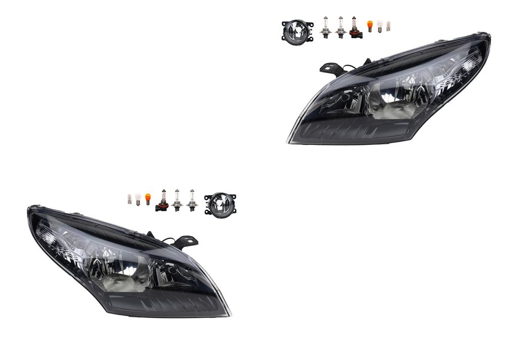 Johns, Scheinwerfer Satz Halogen passend für Renault Megane III 08-12 H7 +Nebel+Leucht. 8200074008 6202E1 00006202E1 6710027 0000620639 620639 000...
