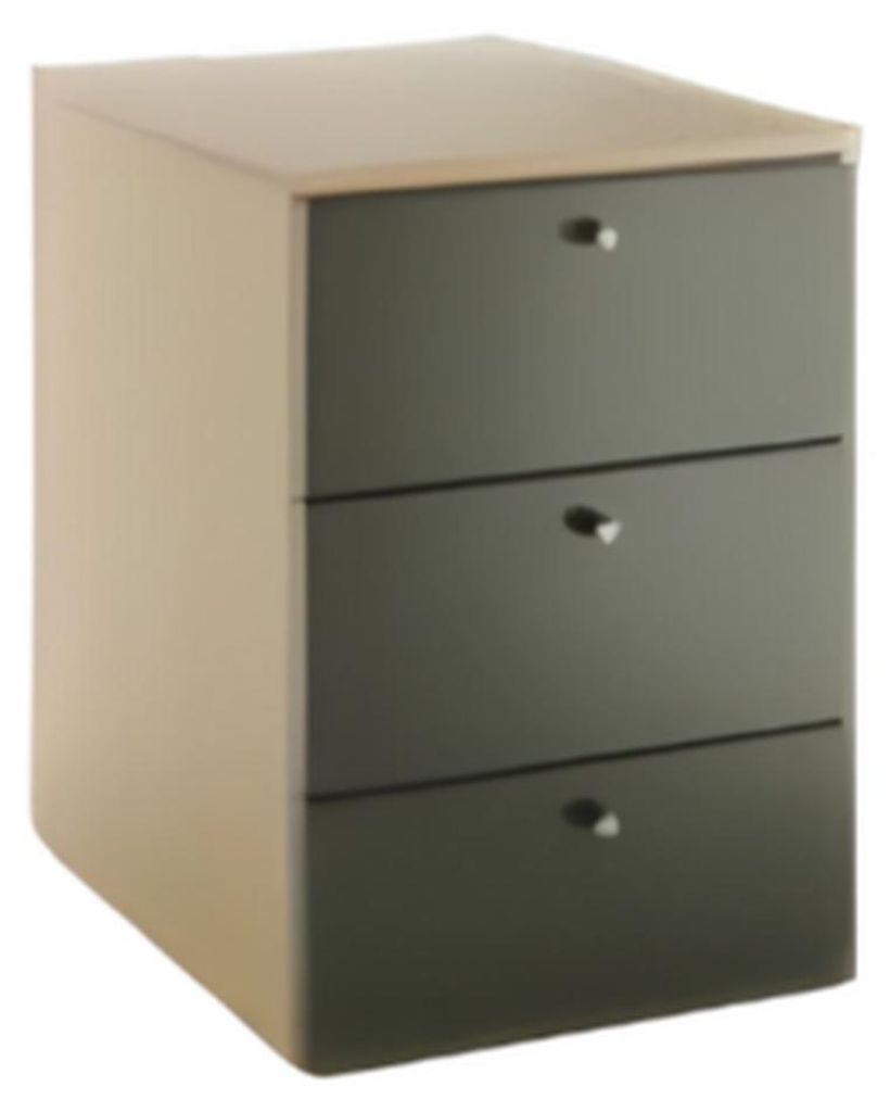 Moderner Schreibtisch Kommode Holzmöbel braun grau Stauraum Bürotisch