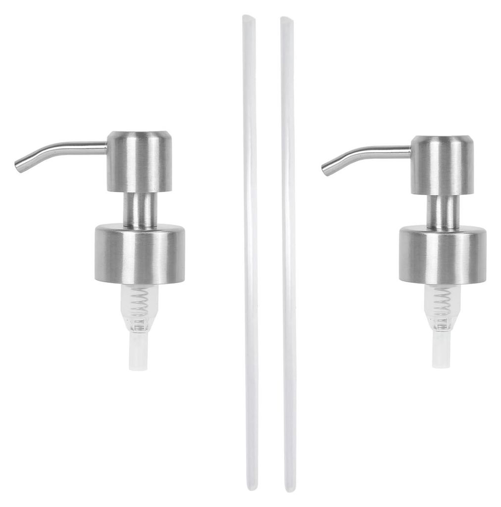 Seifenspender-Pumpenkopf, 2er-Packung, Edelstahl-Seifenpumpe, Ersatzpumpe für Standard-28/400-(26 mm–28 mm)-Gewindeflaschen für Küche, Bad, Sh...