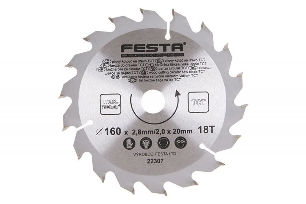 Kreissägeblatt für Holz TCT 160mm/2. 8/20/18