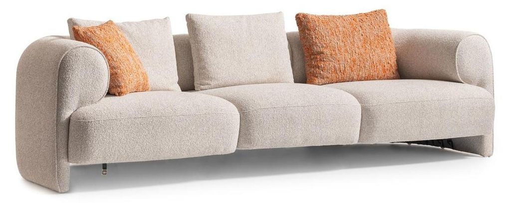 Beige Stoff 4-Sitzer-Sofa modern, komfortabel, stilvoll