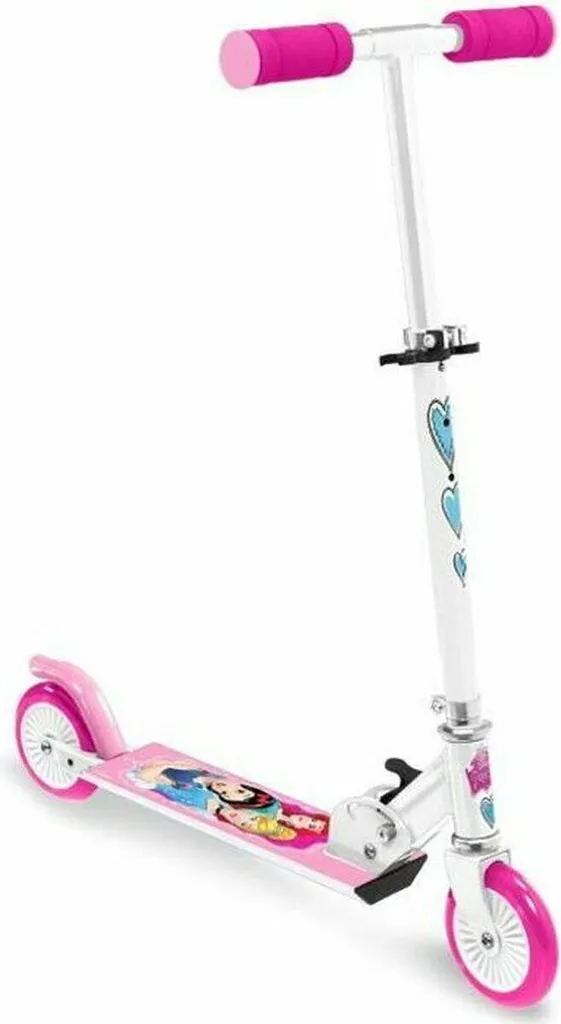 Trottinette Stamp Princess Rose à 3 roues pour enfant avec panier avant