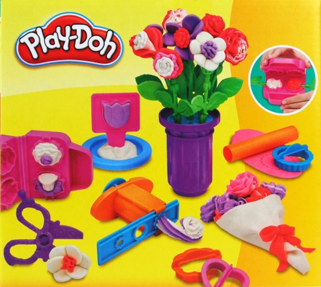 Hasbro Play-Doh C3302 Blumenkreation Blumen Modellieren Set Kinder Knete Zubehör 