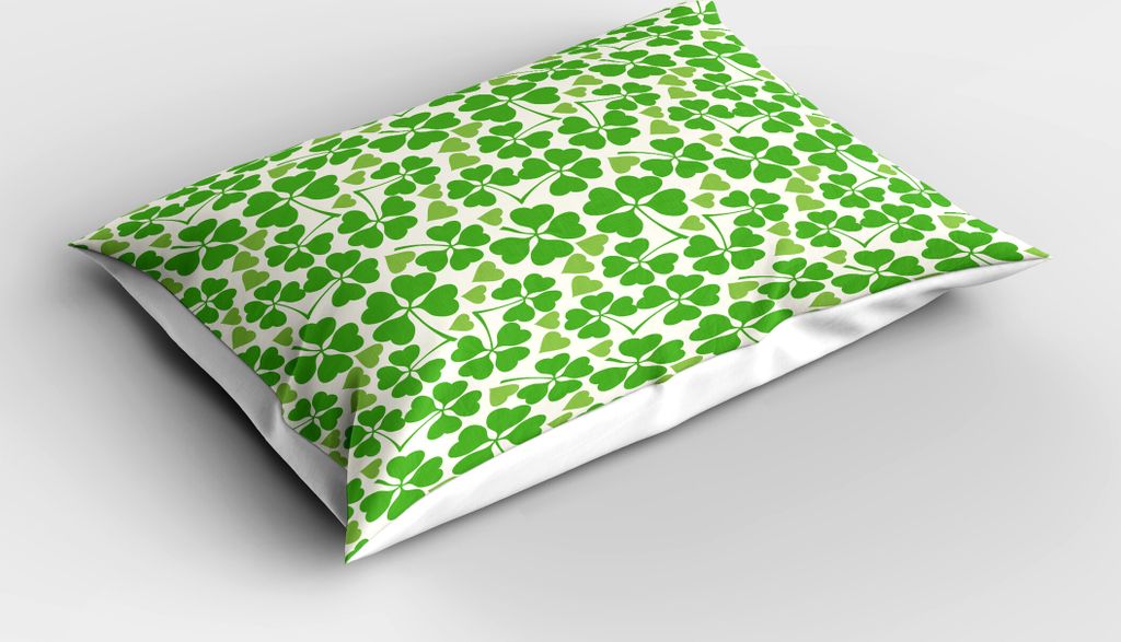 ABAKUHAUS irisch Kopfkissenbezug, Gälischer Natur-Garten-Thema-Frühlings-Klee mit netter Herz-Frische, 40x80 cm, Lindgrün