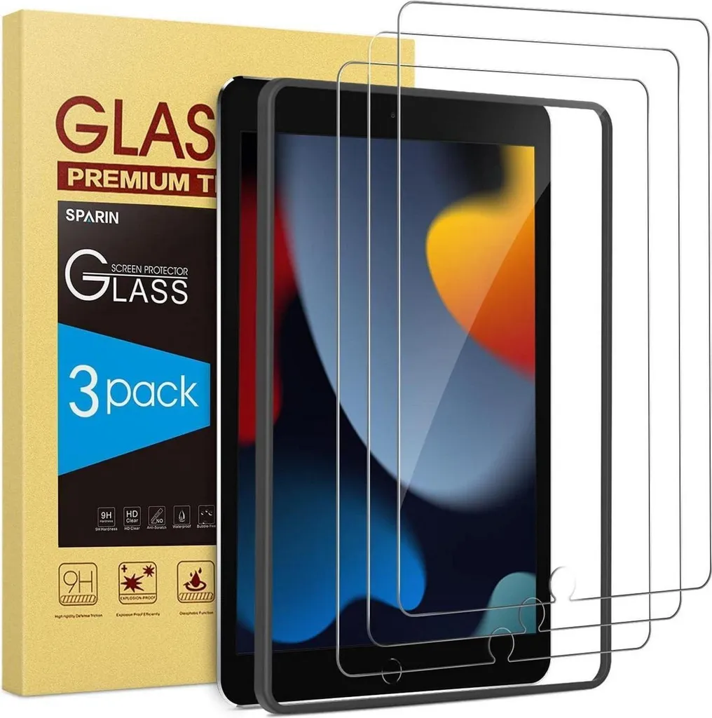 SPARIN 3 Pezzi Vetro Temperato iPad 9a Gen 10.2 - Protezione Display