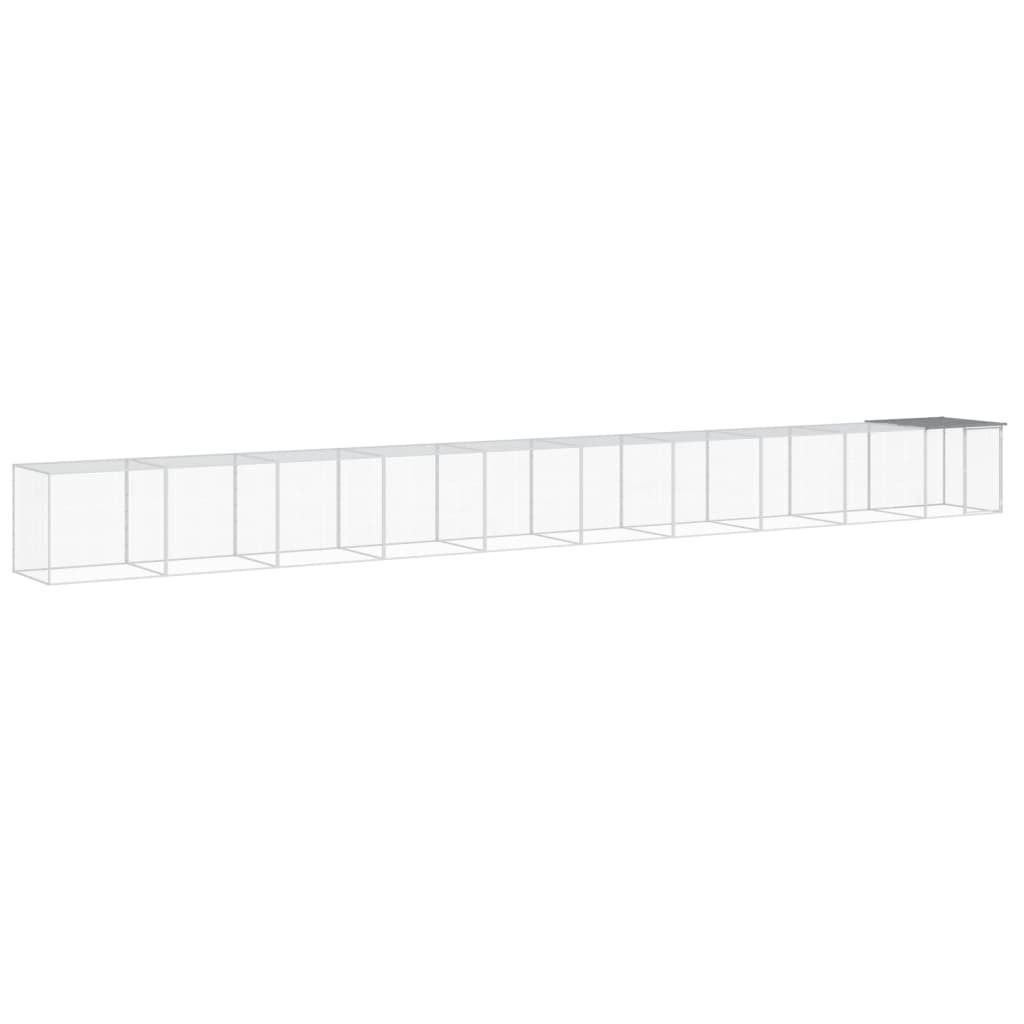 "Winteraktion" Hühnerkäfig mit Dach Hellgrau 1003x98x90 cm Verzinkter Stahl - Kleintier-Ställe CC7332