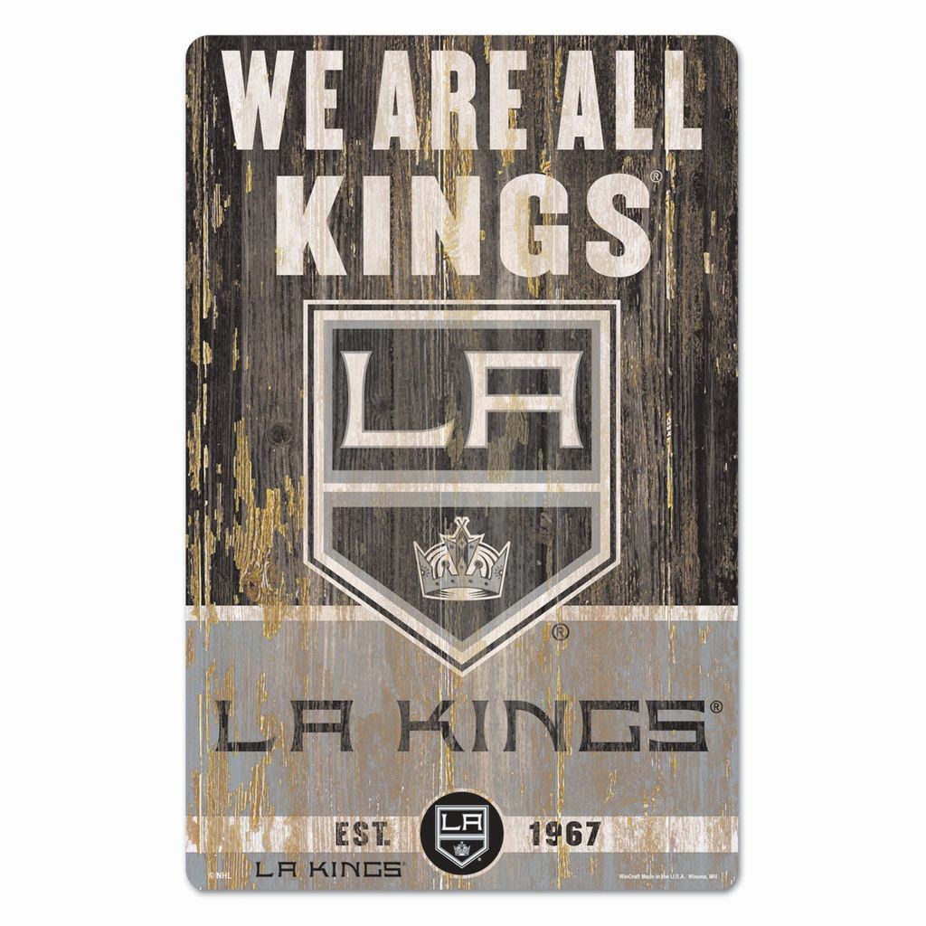 NHL Los Angeles Kings Slogan Wood Sign Holzschild Holz Eishockey Deko 43x28cm