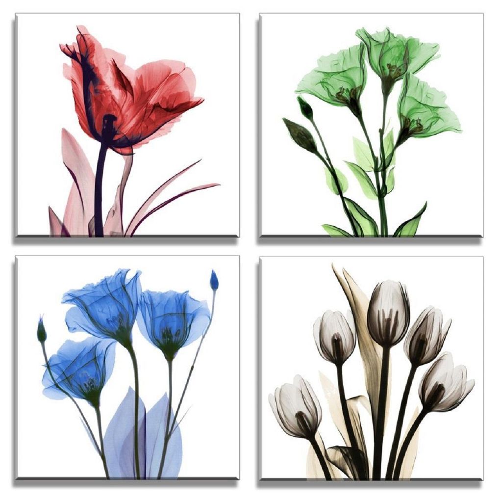 6611 Blumenvielfalt Leinwandbild 4-teilig 60x60 cm