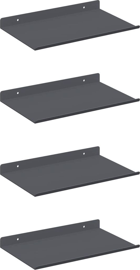 vidaXL Schwebendes Regal 4 pcs Anthrazit 30 x 18 x 2,5 cm Stahl