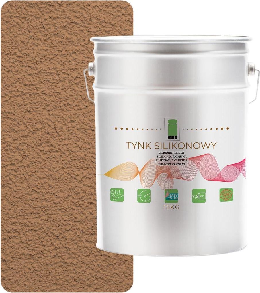 Außenfassadenputz aus Silikon, hellbraun, 1,5 mm, Premium, 15 kg