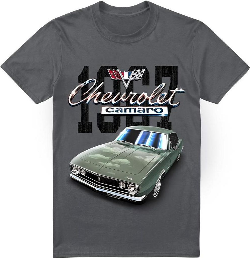Chevrolet - "Camaro" T-Shirt für Herren/Damen Uni Klassisch TV20013 (XXL) (Holzkohle)