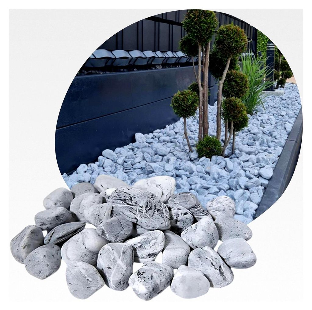 Dekosteine Grau 1-3 cm 5 kg - Kieselsteine für Garten, Teich und Gabionen - Kleine Steine für Blumentöpfe, Vasen, Terrarium und Aquarium