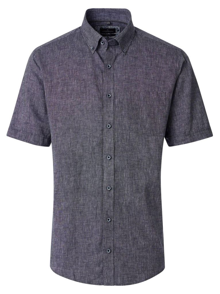 CASAMODA - Leinenhemd Kurzarm (126131381), Größe:XL, Farbe:Blau (102)
