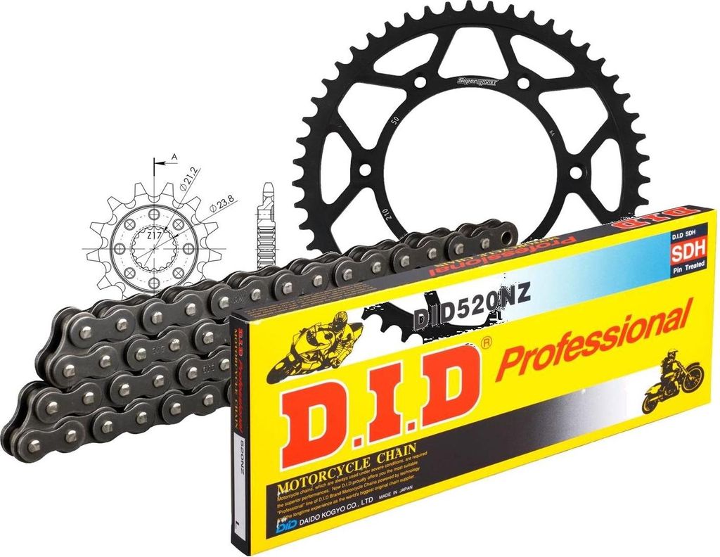 Kit Stahl passend für Honda CR250 R 96-01/CR250 R 03-04 13-50-116 DID520NZ Clip