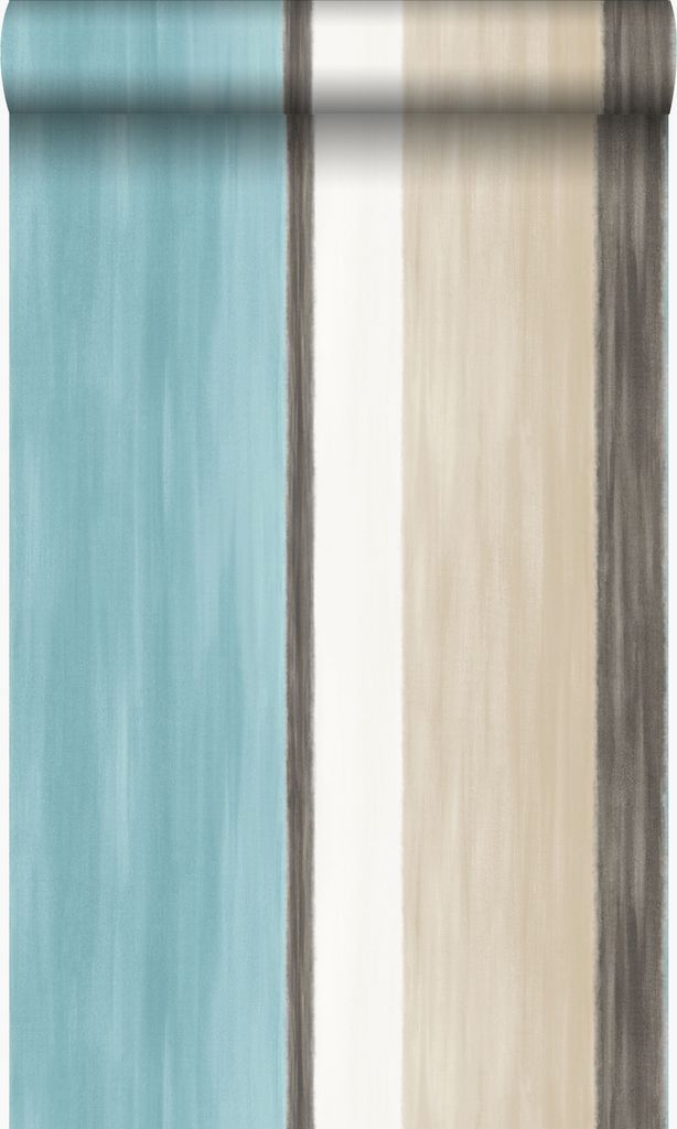 Origin Wallcoverings Tapete Streifen Türkis und Beige 53 cm x 10.05 m