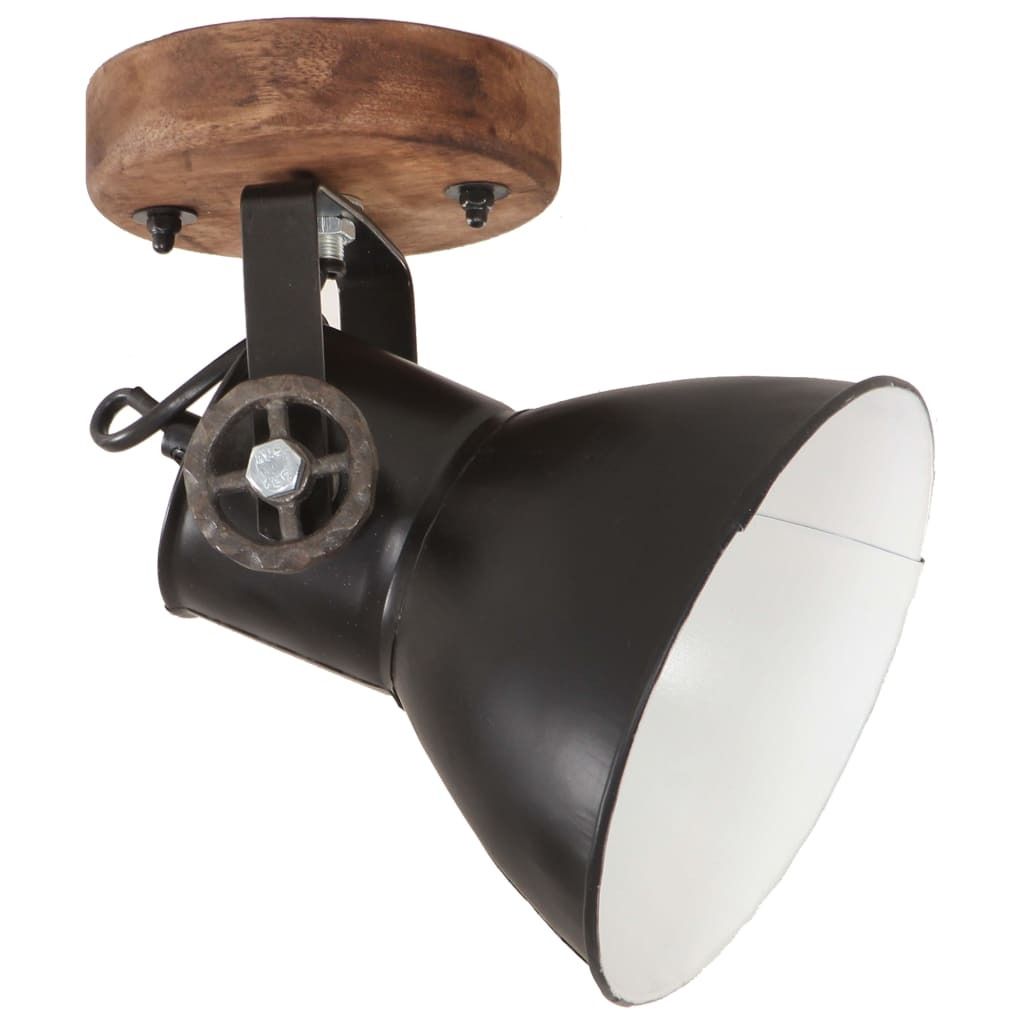 vidaXL Wand-/Deckenlampen Industriestil 2 Stk. Schwarz 20x25 cm E27