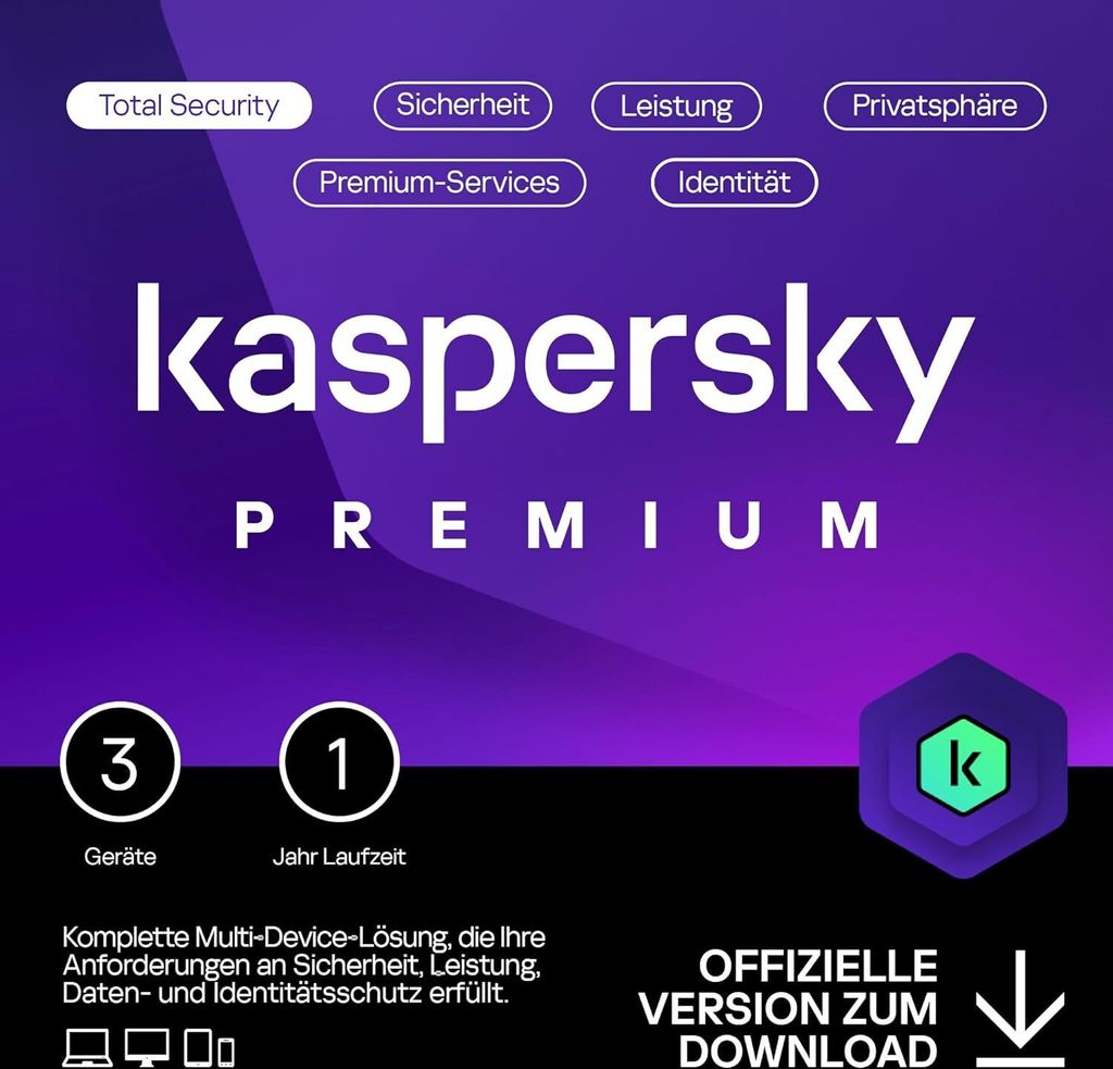 KASPERSKY ESD Premium 3 Device 1 Year (KL1047GDCFS) Produktbild 