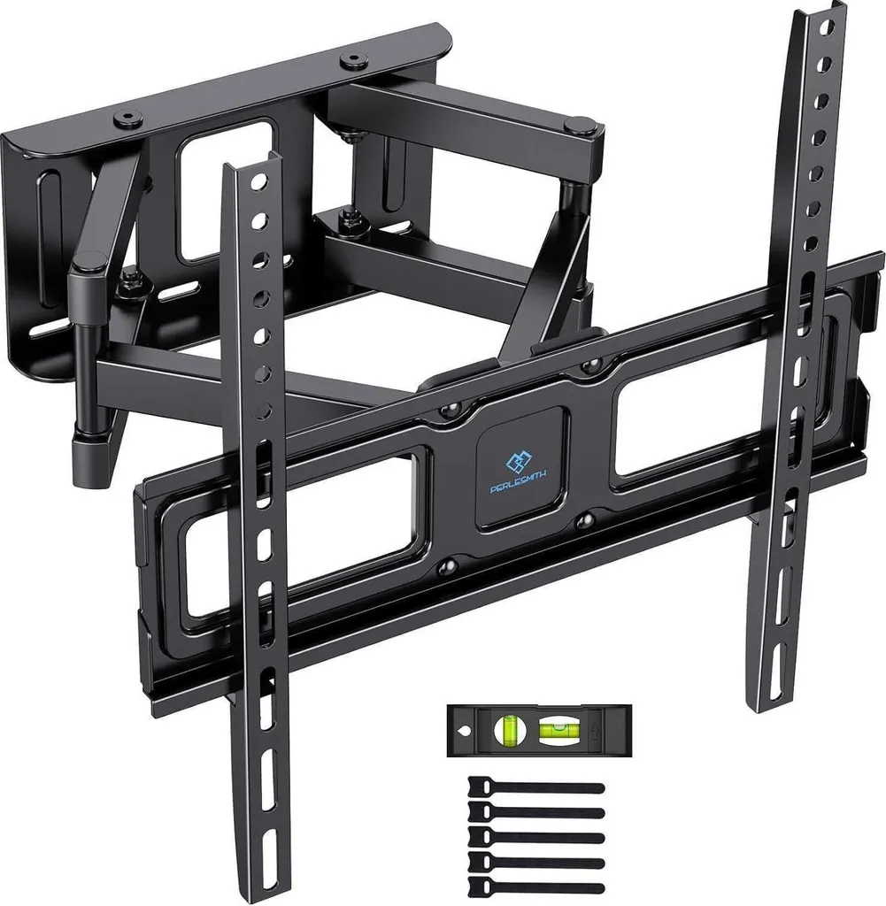 Support TV mural pour salon et chambre 26-65 pouces pivotant de 45kg