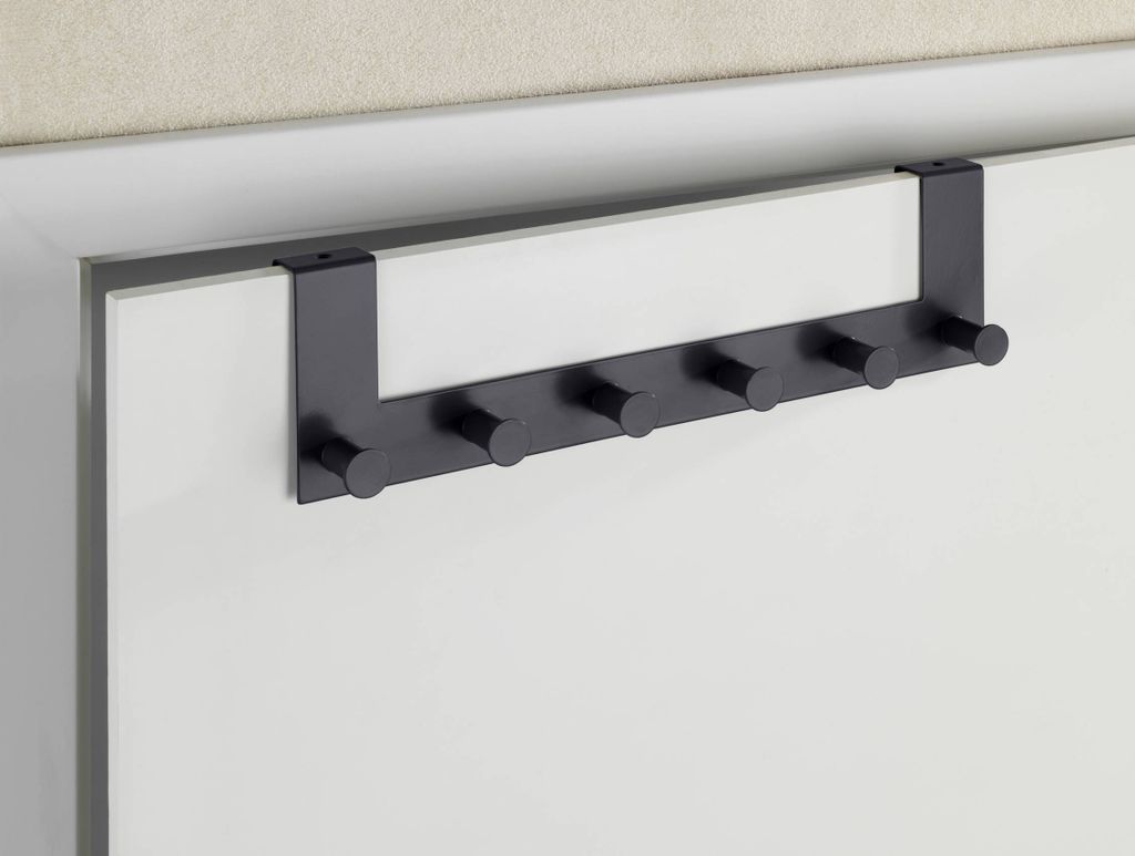 WENKO Metall Türgarderobe Celano in Schwarz 39 x 11 x 5,5 Produktbild 4