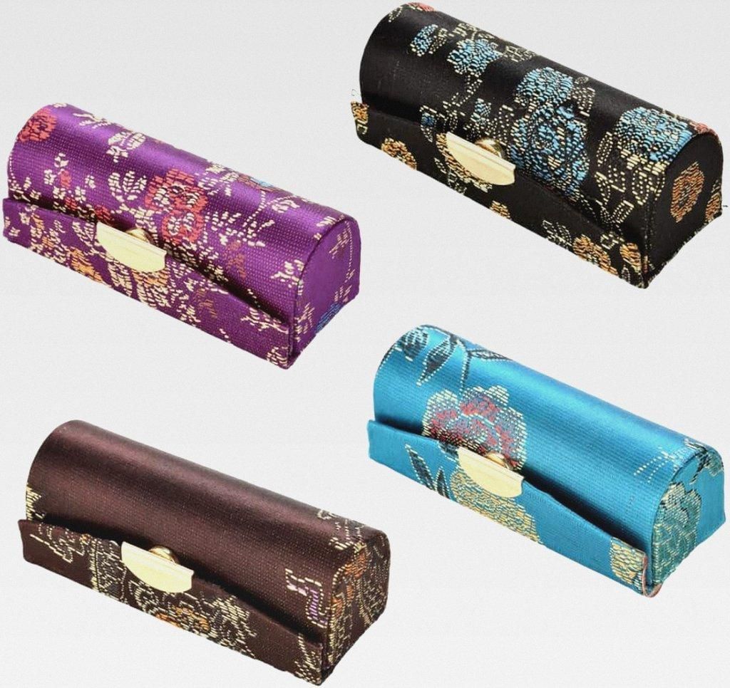 Lippenstift-Organizer – 4 Stück Stickerei-Lippenstift-Halter, Lippenstift-Etui mit Spiegel für Frauen und Mädchen, Make-up-Aufbewahrung (zufä...